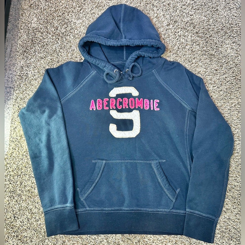 Abercrombie & Fitch Y2K Hoodie Women’s Size Large Sweatshirt Spellout Preppy